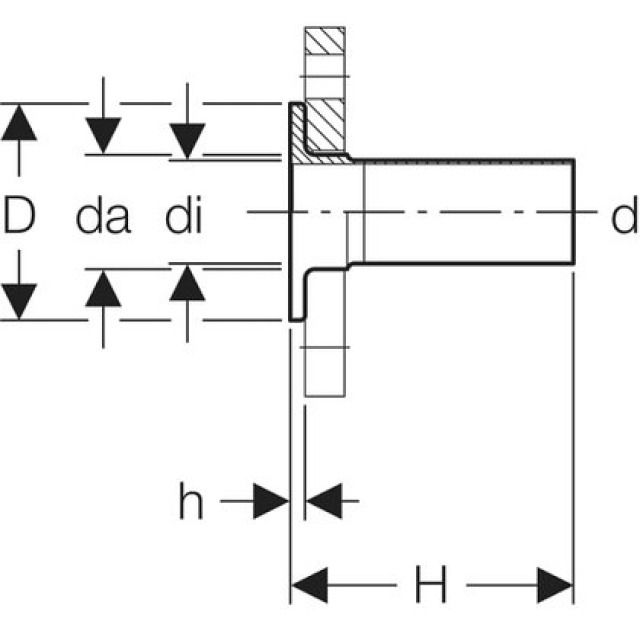 Collare acciaio inox
36146  PN 10/16       76 MM
con terminale maschio