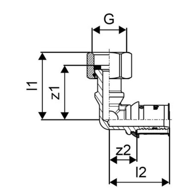 GF Uponor S-Press
elbow swivel nut 20-G3/4"SN