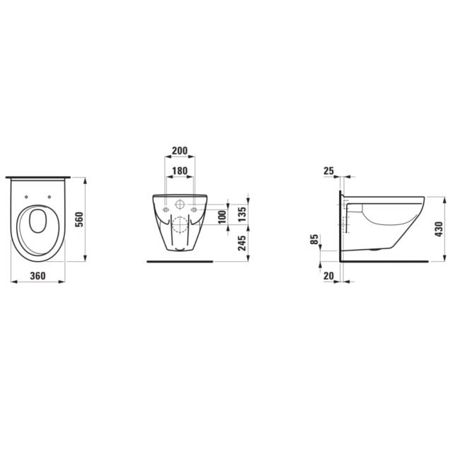 Wandklosett Laufen Moderna S Silent
Classic UP, rimless, Keramik, weiss
für Einbauspülkasten
ohne Klosettsitz und Spülrand