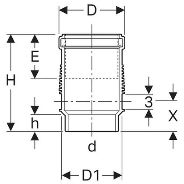 GEBERIT SILENT manicotto
dila lungo 310.012 d 110