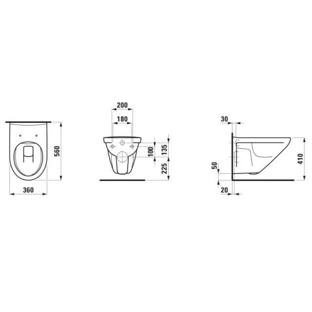 Vaso sospeso MODERNA R UP
rimless, ceramica
per cassetta ad incasso
Esecuzione: standard
Colori: bianco