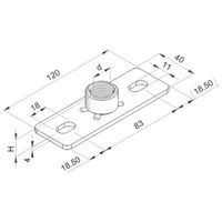 Piattina di base a 2 fori, Inox V2A
