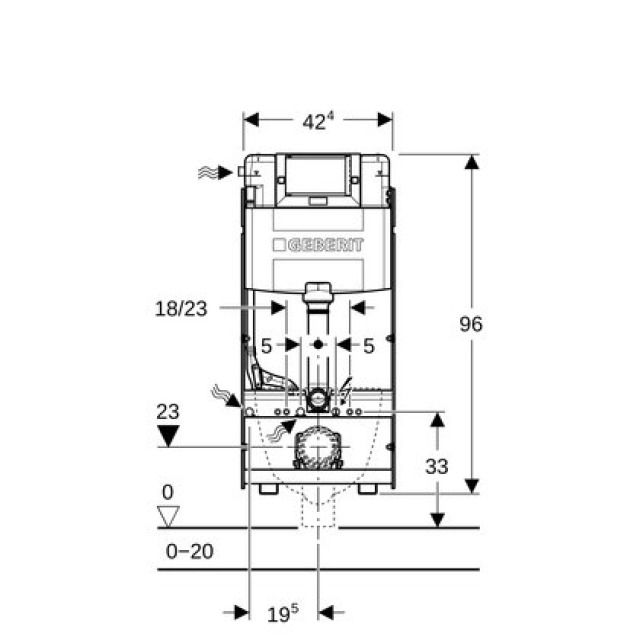 Geberit GIS WC-Element Omega
Höhe 114, Breite 42.4 cm
Einbauspülkasten für Betätigung
von oben oder vorne, Spülrohr
Regulierventil 1/2" seitlich oder
hinten links Füsse verstellbar - Montagerahmen Leerrohr für
Wasseranschluss Geberit AquaClean
Ausladung max. 62 cm