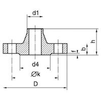 Flangia da saldare con colletto,  PN40, rivestita a freddo, 2K, 3 x 60 µm = 180 µm