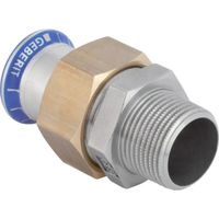 Geberit Mapress Bocchettone acciaio inox con filetto maschio, Dado avvitabile in ottone