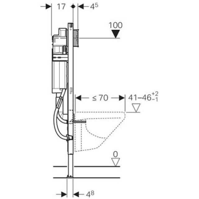 DUOFIX elemento per WC sospeso
UP320 comando frontale 111.351
Larghezza 42.5