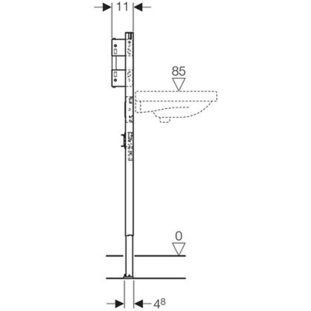 DUOFIX elemento per lavabo
rubinet.incasso/parete 111.498
H = 130 cm