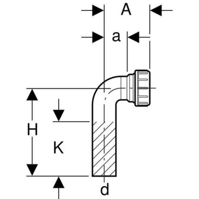 GEBERIT curva 90° filettata
ridotta 152.228
d 56 - 63
