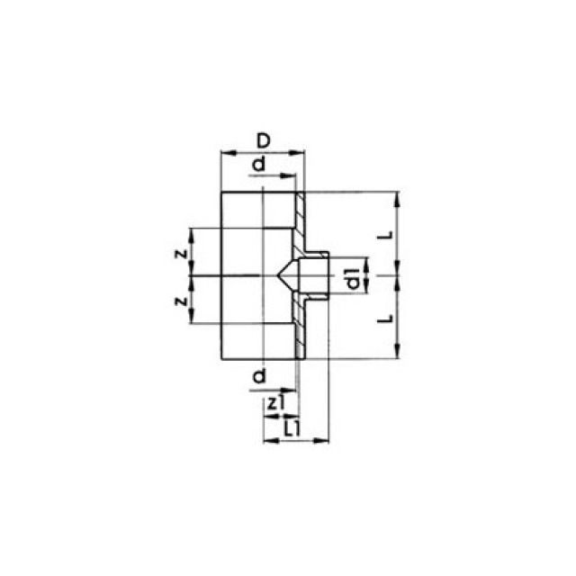 GF PVC tee 90°
721 200 147
40 - 32 - 40 mm