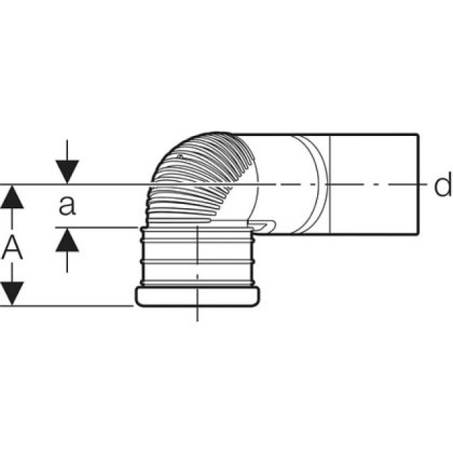 GEBERIT SILENT curva 90°
sp.sinistra WC sosp. 308.006
d 90