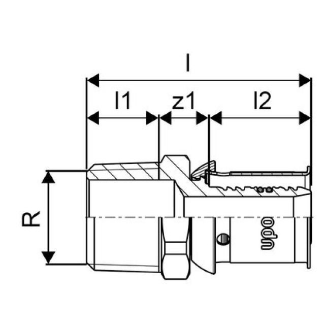 GF Uponor S-Press
Diritto maschio 32-R1 1/4"MT