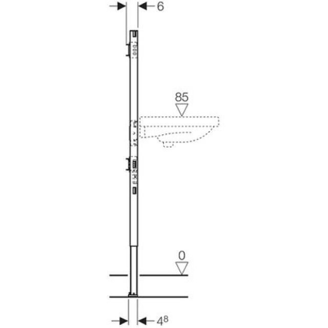DUOFIX elemento per lavabo
rubinet.esterni/parete 111.497
H = 130 cm