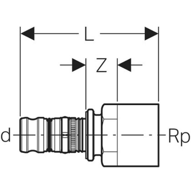 MEPLA raccordo dritto femmina
filetto 605.557   d 40 - M 1"