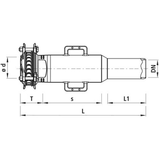 HAWLE pezzo di montaggio
scorrevole con manic. SYNOFLEX
5370  DN100  PN16 104-132MM