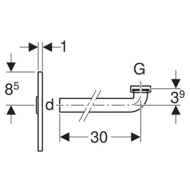 GEBERIT DUOFIX/GIS sintetico
cromo lucido 115.416
d 32 - 1"1/4"