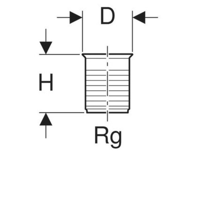 GEBERIT piletta di scarico
filetto tondo s.conica 352.328
d 60 x 1/8"