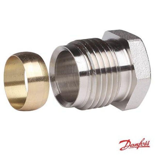 Danfoss Raccordo di collegam.
per tubi acciaio e rame
G 1/2" A, 15, Nichelato
