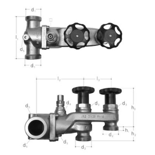 JRG Valv miscel e bypass PN 16
5195.050 con rub arresto 2"