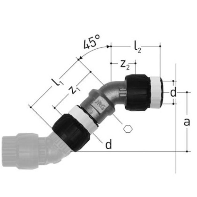 MT WINKEL 45° MIT LOSER MUTTER
4676.250                 50 MM