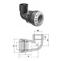 Plasson Serie 1, Angolo di inserimento 90° con filettatura femmina 1015