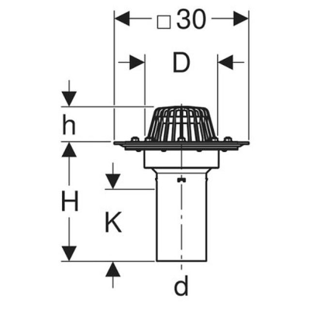 DACHWASSEREINLAUF KONV. SENKR.
359.013     110MM