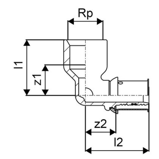 GF Uponor S-Press
Gomito femmina 20-Rp3/4"FT