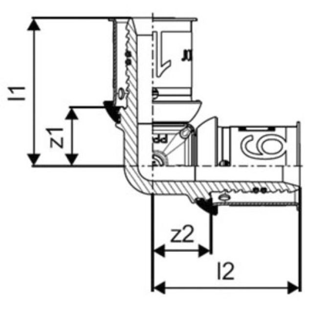 GF Uponor S-Press
Gomito intermedio PPSU 20-20