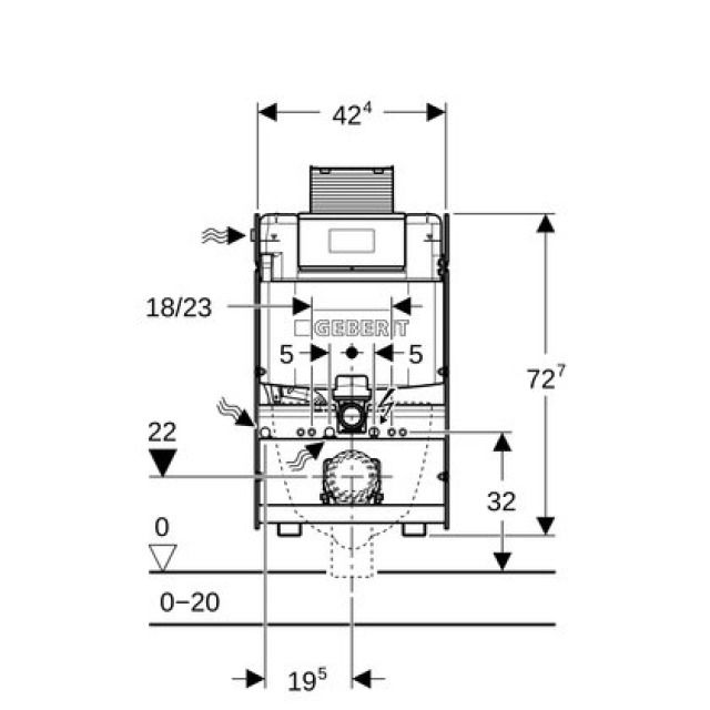 Elemento Geberit GIS WC sospeso
Omega, Altezza 87cm Larghezza 42cm
Cassetta di risciacquo da incasso
azionamento dall_alto o frontale
Valvola regolazione 1/2" laterale
o dietro a sx, piedini regolabili - Telaio di montaggio, Tubo isolante
per tubo di alimentazione acqua
Geberit AquaClean
Sporgenza ma...