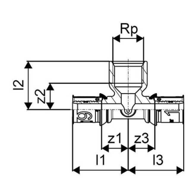 GF Uponor S-Press
Tee femmina 32-Rp1/2"FT-32