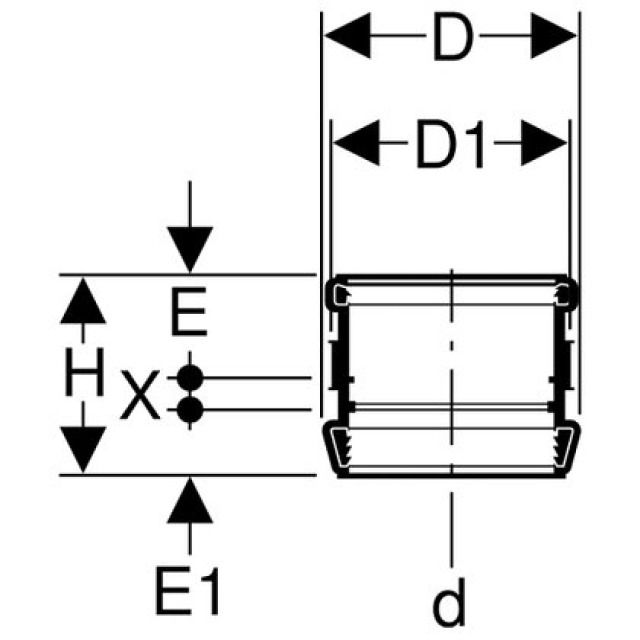 GEBERIT SILENT manicotto
dila corto 308.002 d 90