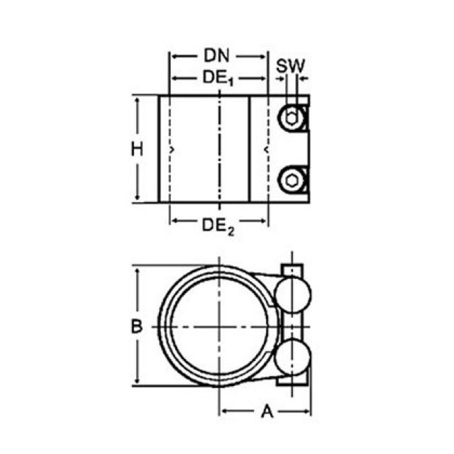 VR collare unione snz an.rinf.
116 814     160 X 152 MM  G/ST
160 x 152 mm ghisa/acciaio