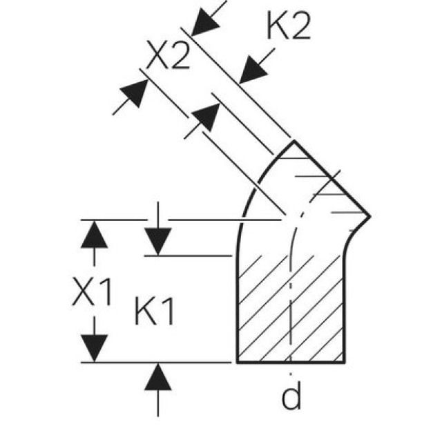 GEBERIT curva 45° lunga
PE 367.046     d 110