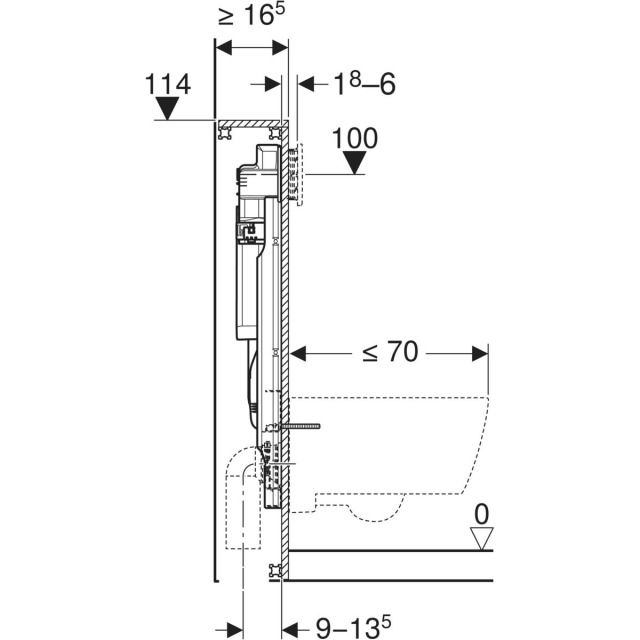 Geberit GIS Element für Wand-
WC, 114 cm, mit Sigma
Unterputzspülkasten 12 cm