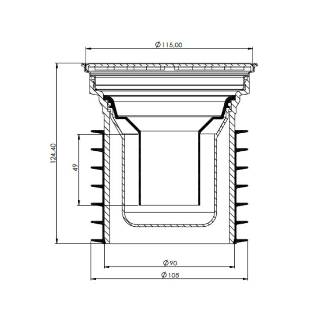 Dallmer PRONTO rotondo
Sgocciolatoio a pavimento
700063-R, DN100, 120 mm