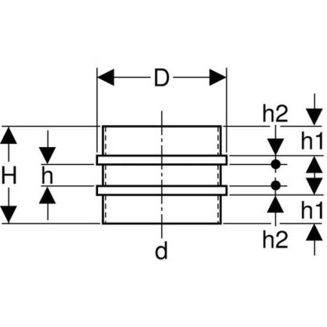 GEBERIT colletto di fissaggio
doppio anello 370.751
d 200