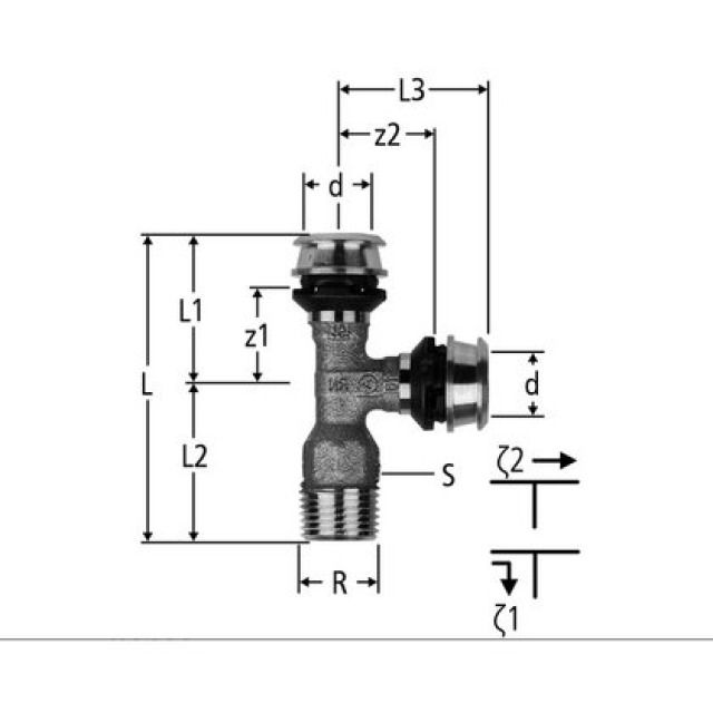 OPTIFLEX FLOWPRESS T-STÜCK
MIT AG 84244.23 3/4"x20x20 MM