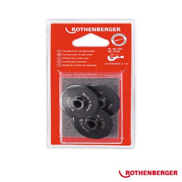 ERSATZ-SCHNEIDRAD STANDARD
055054D FÜR PP/PE/VPE/PB ROHRE
SET A 3 STÜCK
SCHNITTTIEFE 13 MM