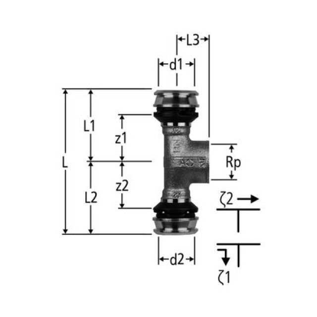 OPTIFLEX FLOWPRESS T-STÜCK
MIT IG 84243.25 32x3/4"x32 MM