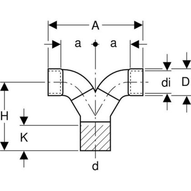 GEBERIT braga Y 180°
man per sifoni 363.463 d 56