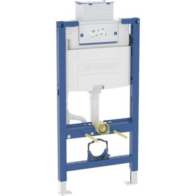 Elemento Geberit Duofix WC sospeso
Omega, Altezza 98cm, Larghezza 54cm
Cassetta di risciacquo da incasso
azionamento dall_alto o frontale
Valvola regolazione 1/2" laterale
o dietro a sx, piedini regolabili - Telaio di montaggio, Tubo isolante
per tubo di alimentazione acqua
Geberit AquaClean
Sporgenza ma...