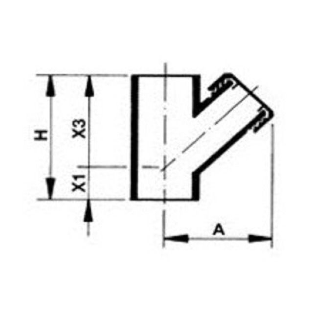 WAVIN pezzo d'ispezione 45°
920.711     110 mm
