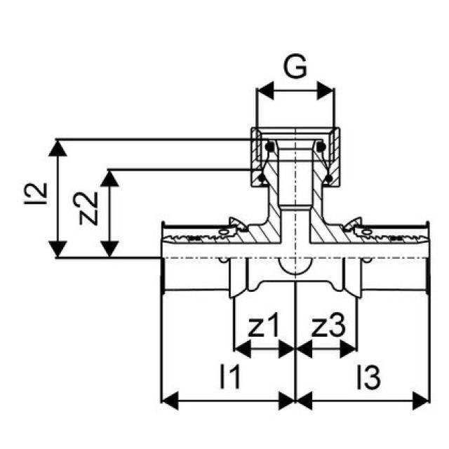 GF Uponor S-Press
tee Geberit 16-G1/2"FT-16