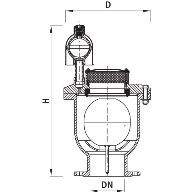 HAWLE BE- UND ENTLÜFTUNGSVENTIL
9830  DN150   PN16  0.2 - 6 BAR
