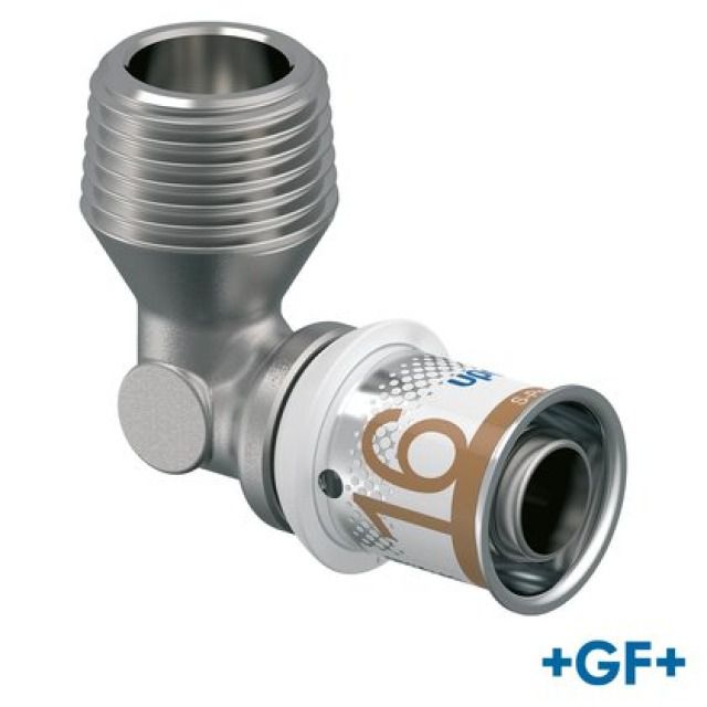 GF Uponor S-Press
Gomito maschio 16-R1/2"MT