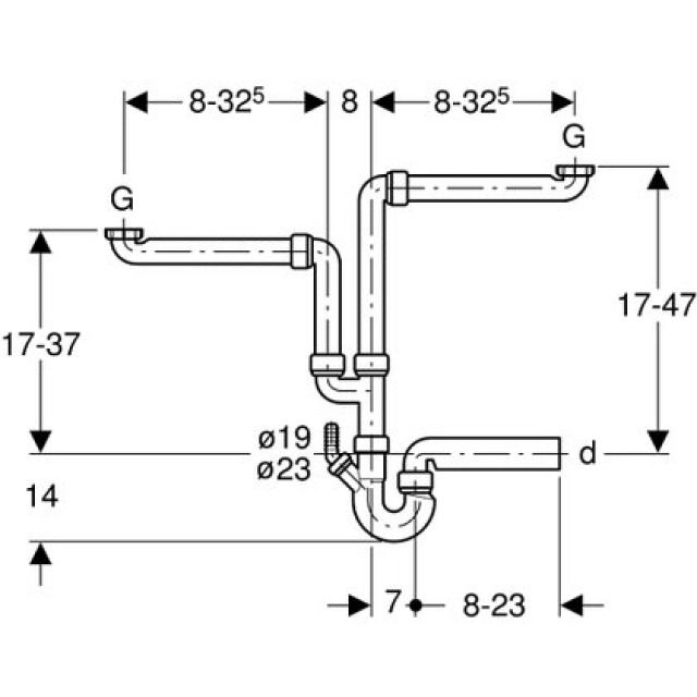 GEBERIT sifone per lavello
2 baci 152.804 d 56 - 1"1/2"