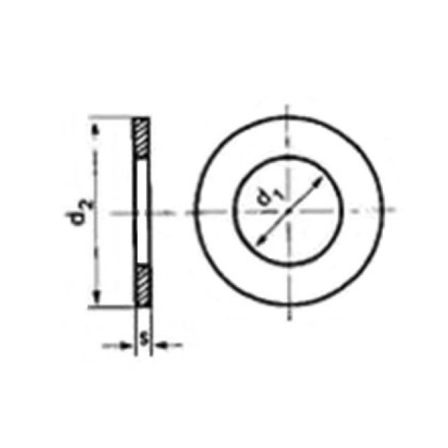UNTERLAGSSCHEIBEN ROSTFR.-V2A
DIN 125A M20  21 / 37 / 3   MM