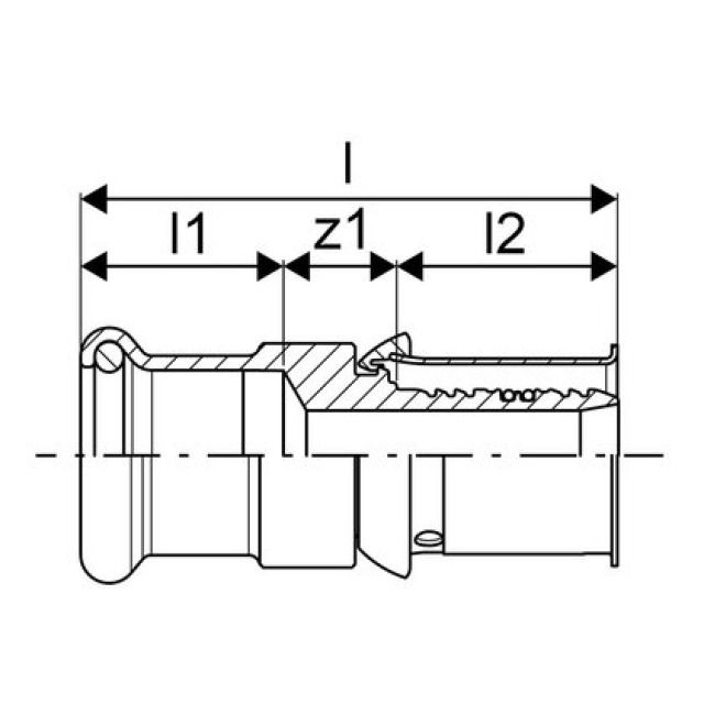 GF Uponor S-Press
Adattatore M+V 32-28CU-SST