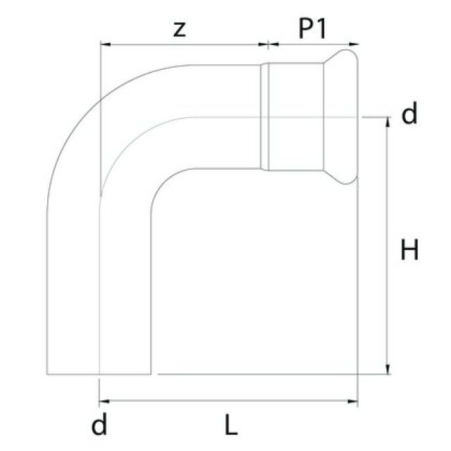 Profitec PressSteel
Press-Einsteckbogen 90° 88.9mm