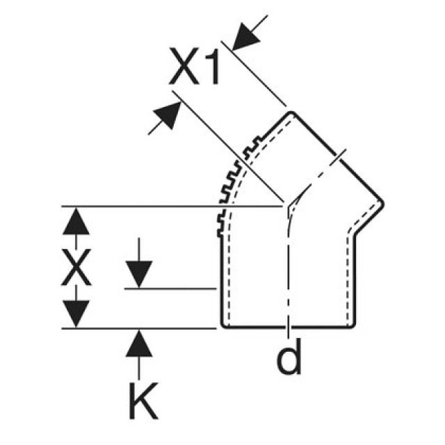 GEBERIT curva 45° SILENT
308.45     d 90