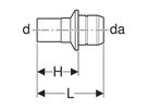 Geberit PushFit-Napress Pezzo adattatore per collettore con innesto rapido, terminale maschio